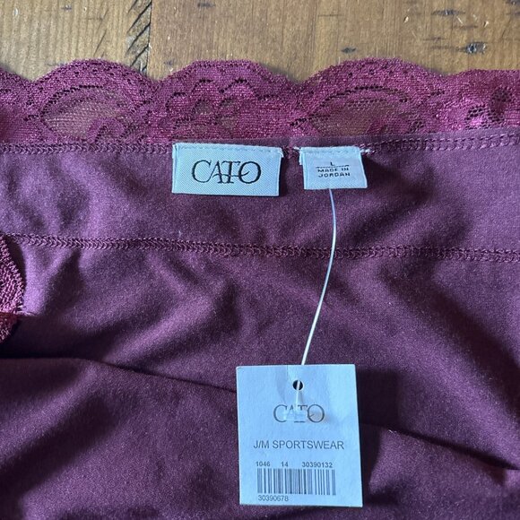 New Cato Burgundy Lace Camisole Size Large Sexy Valentine - Picture 3 of 6